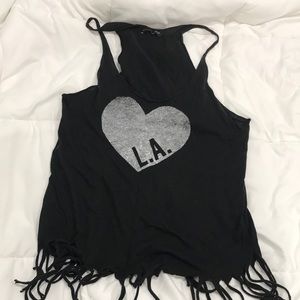 Brandy Melville Fringe LA Tank Top